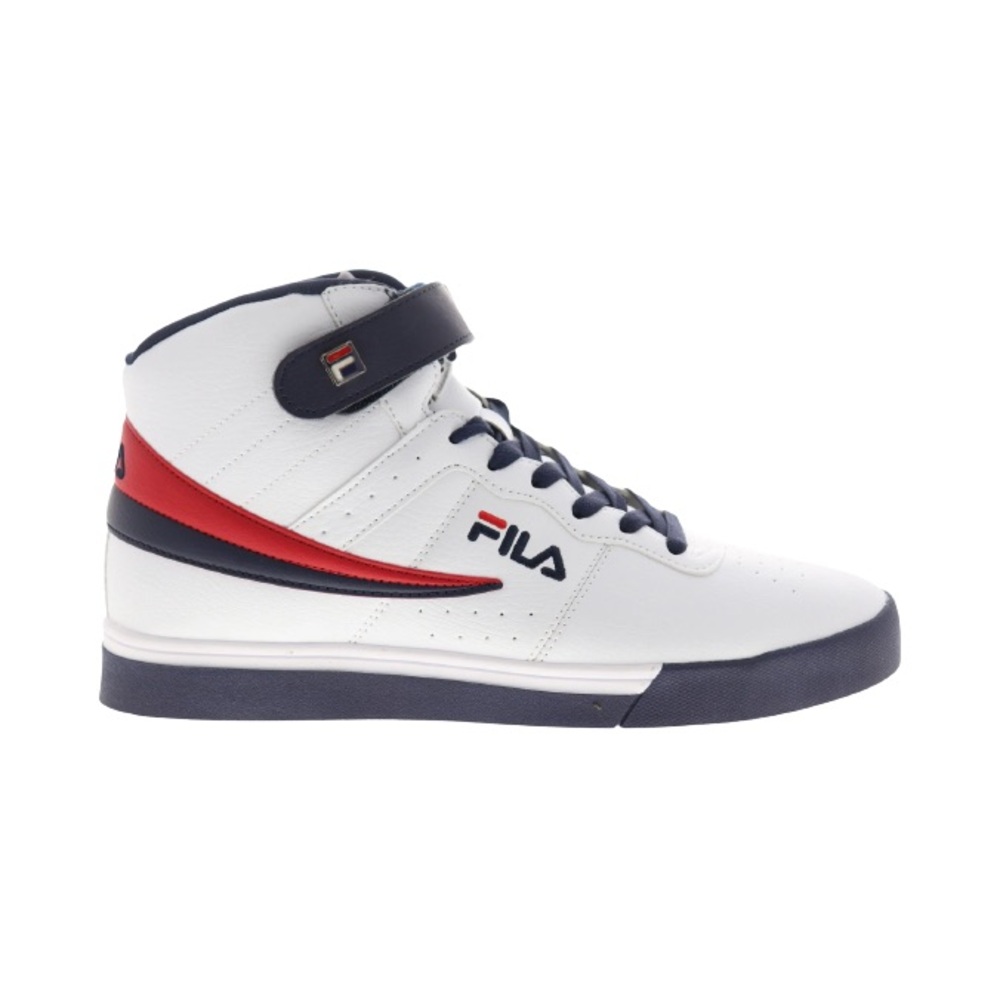 Fila Men's White, Navy, and Red High-Top Sneakers